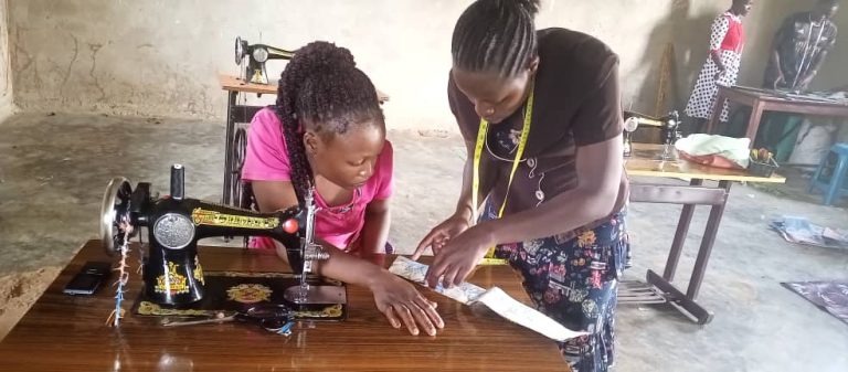 Community women training in tailoring