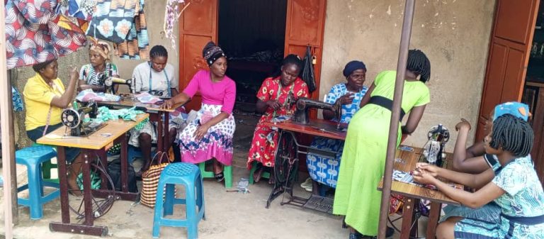 Community women training in tailoring