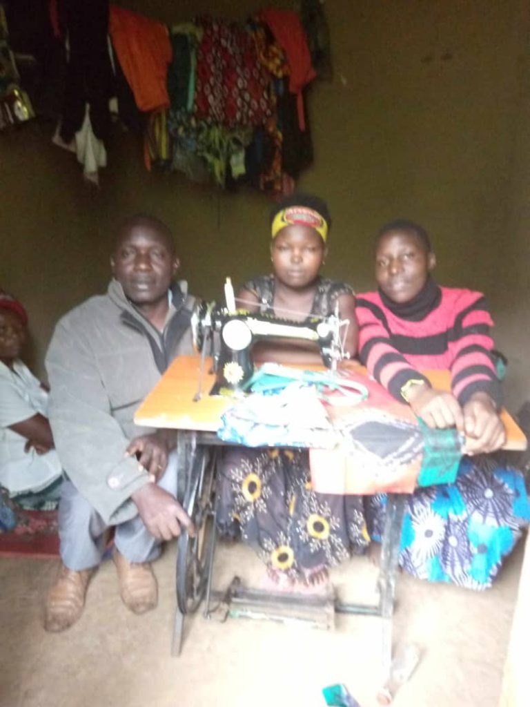 Dumb and deaf girls in tailoring course