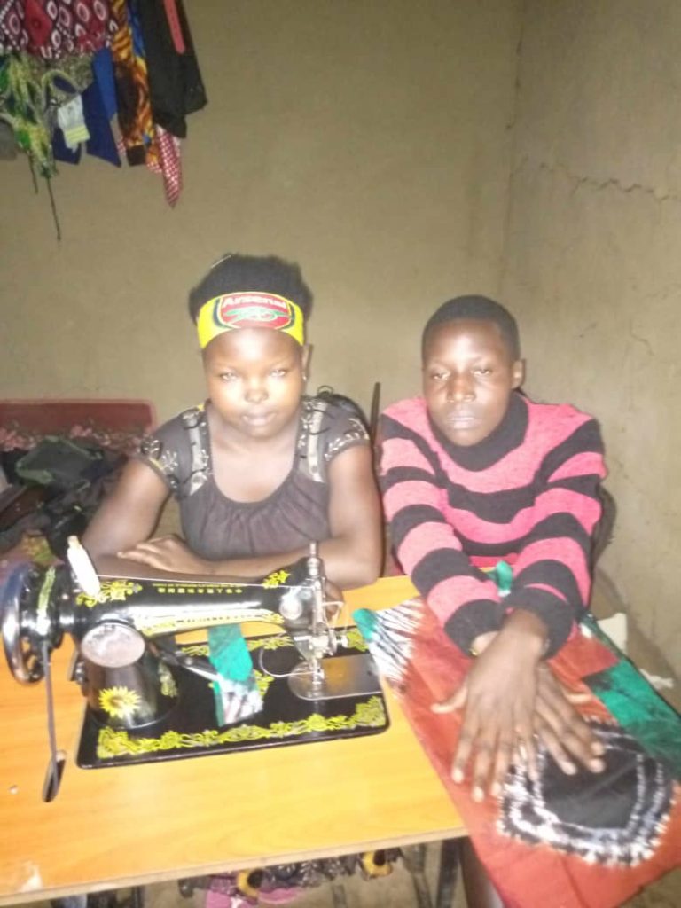 Dumb and deaf girls in tailoring course