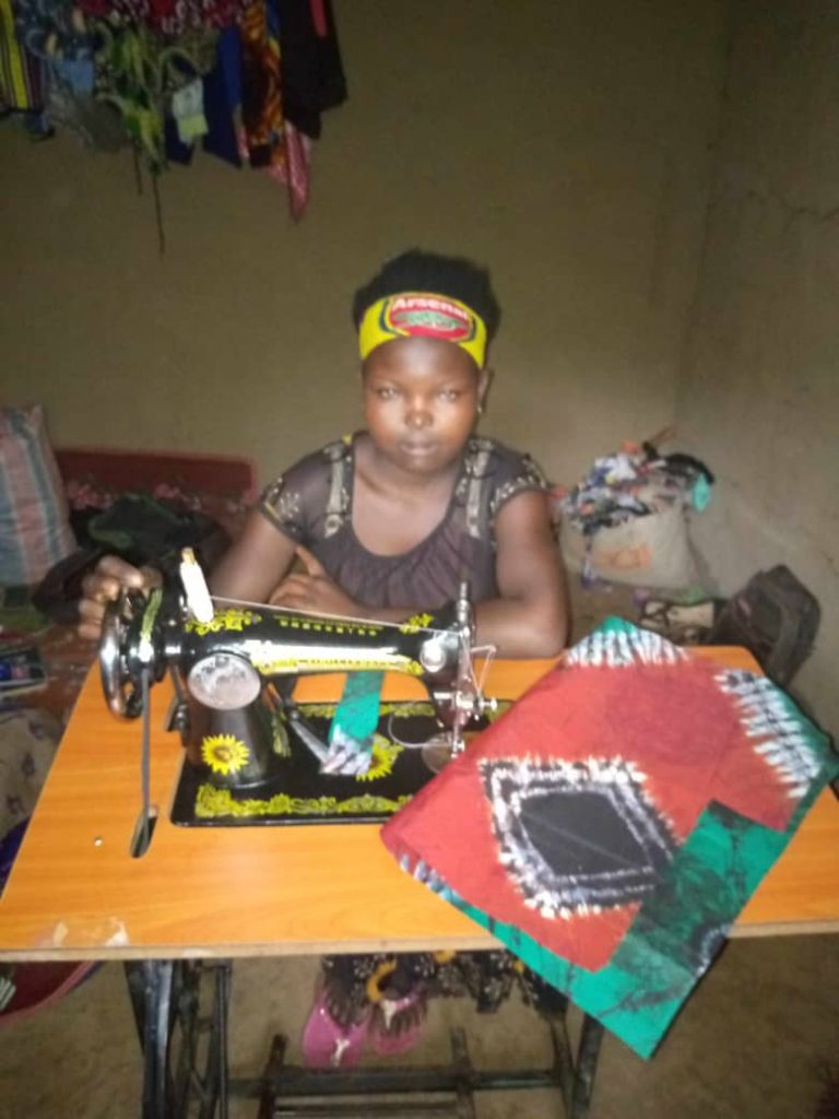 Dumb and deaf girls in tailoring course